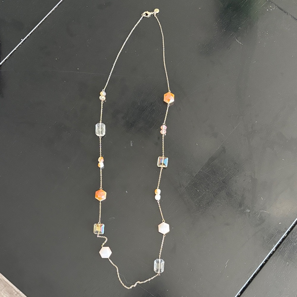 LOFT Gold and Multicolor Beaded Necklace